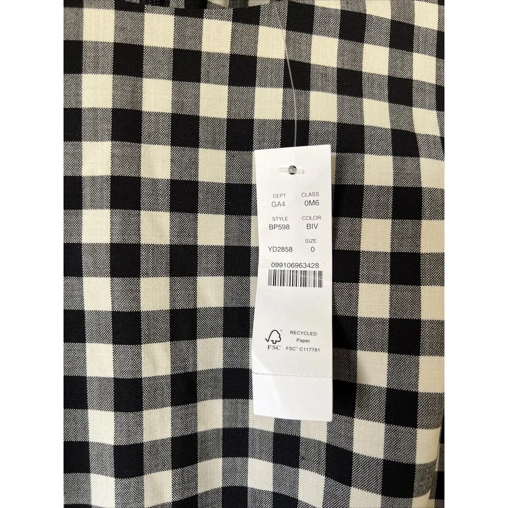 J. Crew Mini Dress 0 Gingham Bi Stretch Wool Blend Tollegno 1900 BP598